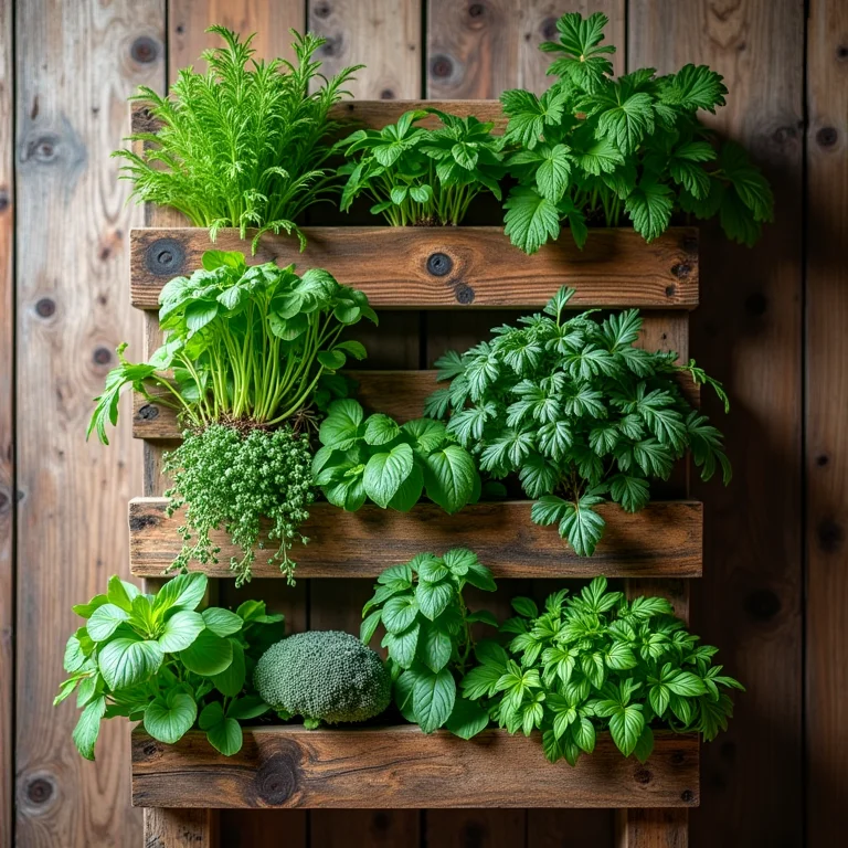 Horta vertical rústica feita com pallet.