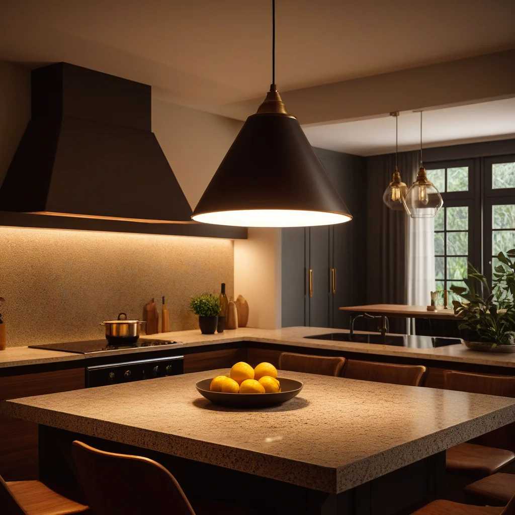 Iluminação estratégica em cozinha renovada