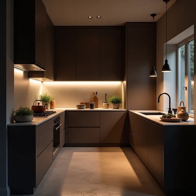 Iluminação inadequada em cozinha americana