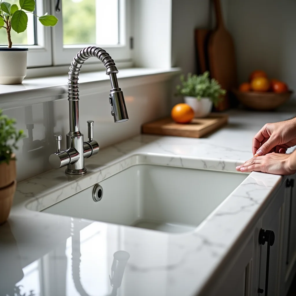 Instalação de cuba de fazenda em cozinha brasileira.