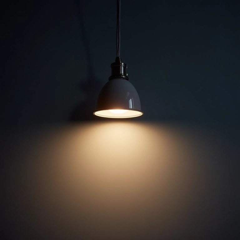 Instalação elétrica de um pendente, medidas de segurança visíveis.