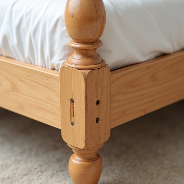 Junta de madeira de uma cama tradicional rangendo.