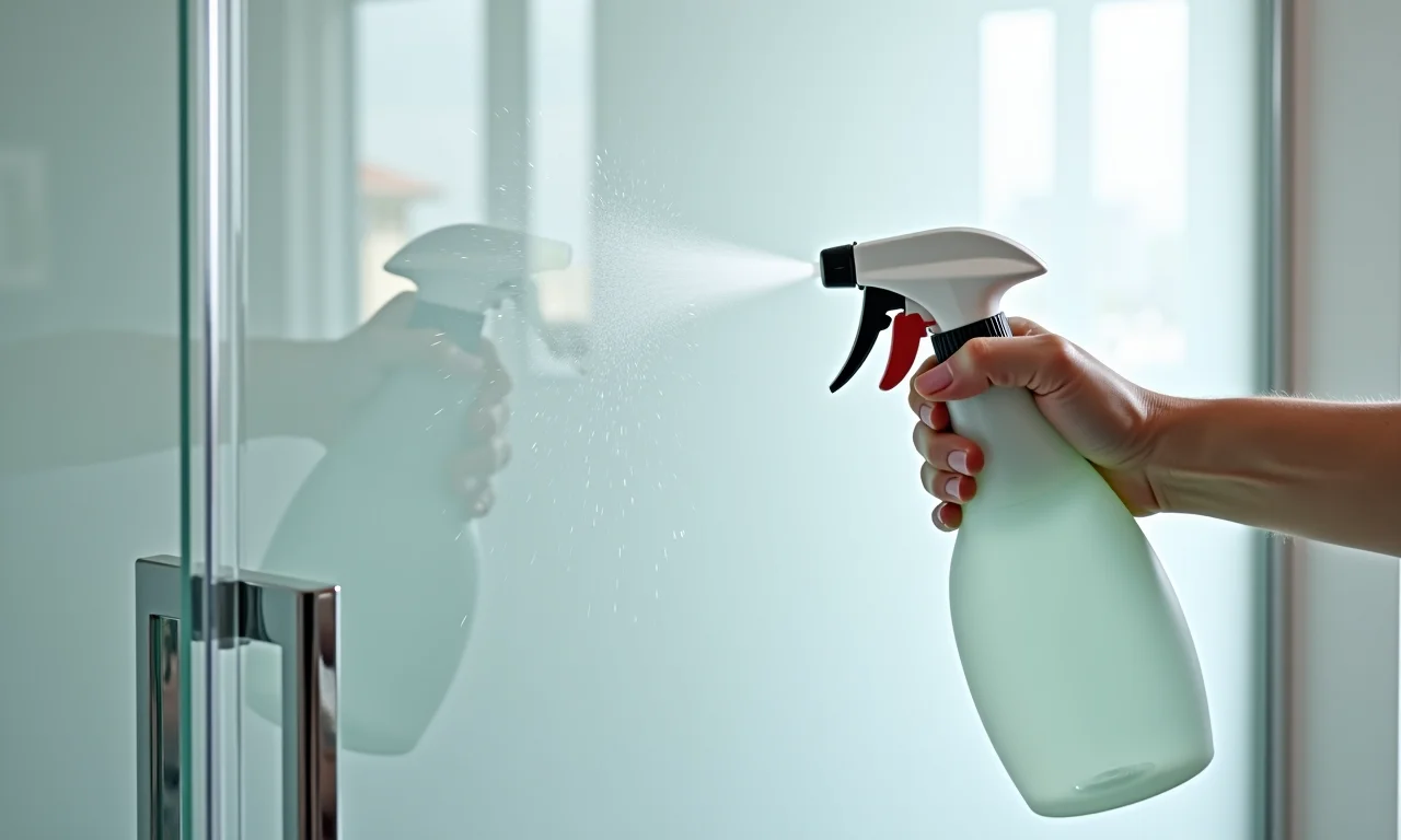 Limpa vidros com silicone para proteger o box.