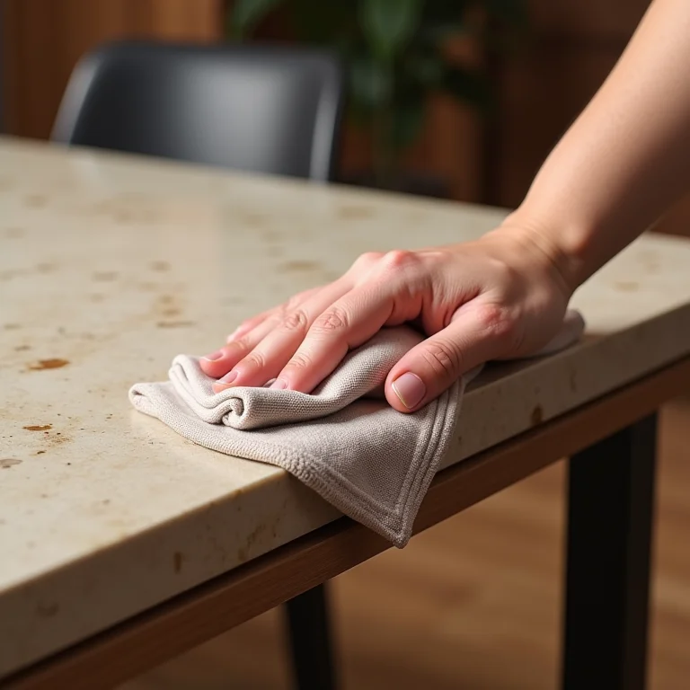 Limpeza fácil de mesa de jantar laqueada.