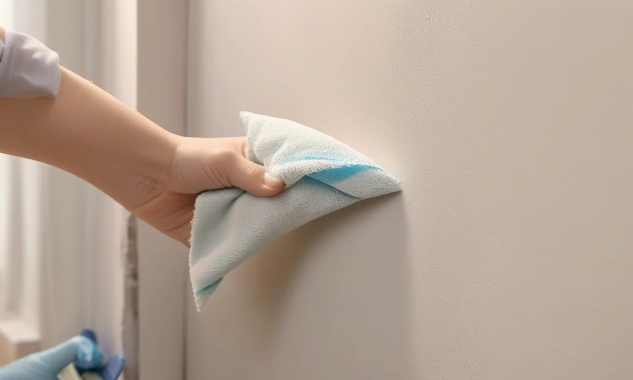 Limpeza suave de parede pintada.