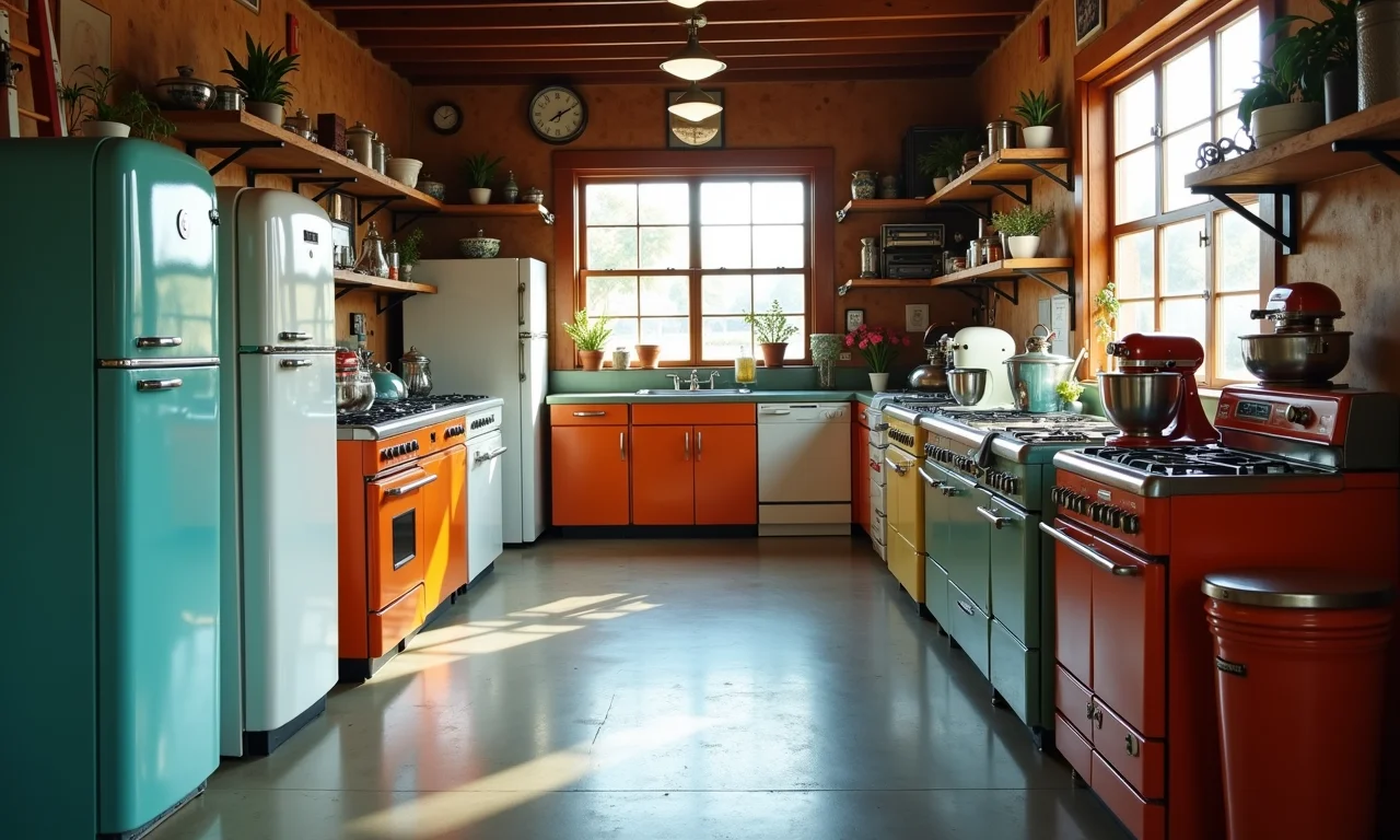 Loja com eletrodomésticos retrô originais.