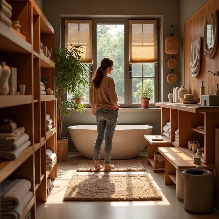 Loja de tapetes de madeira.