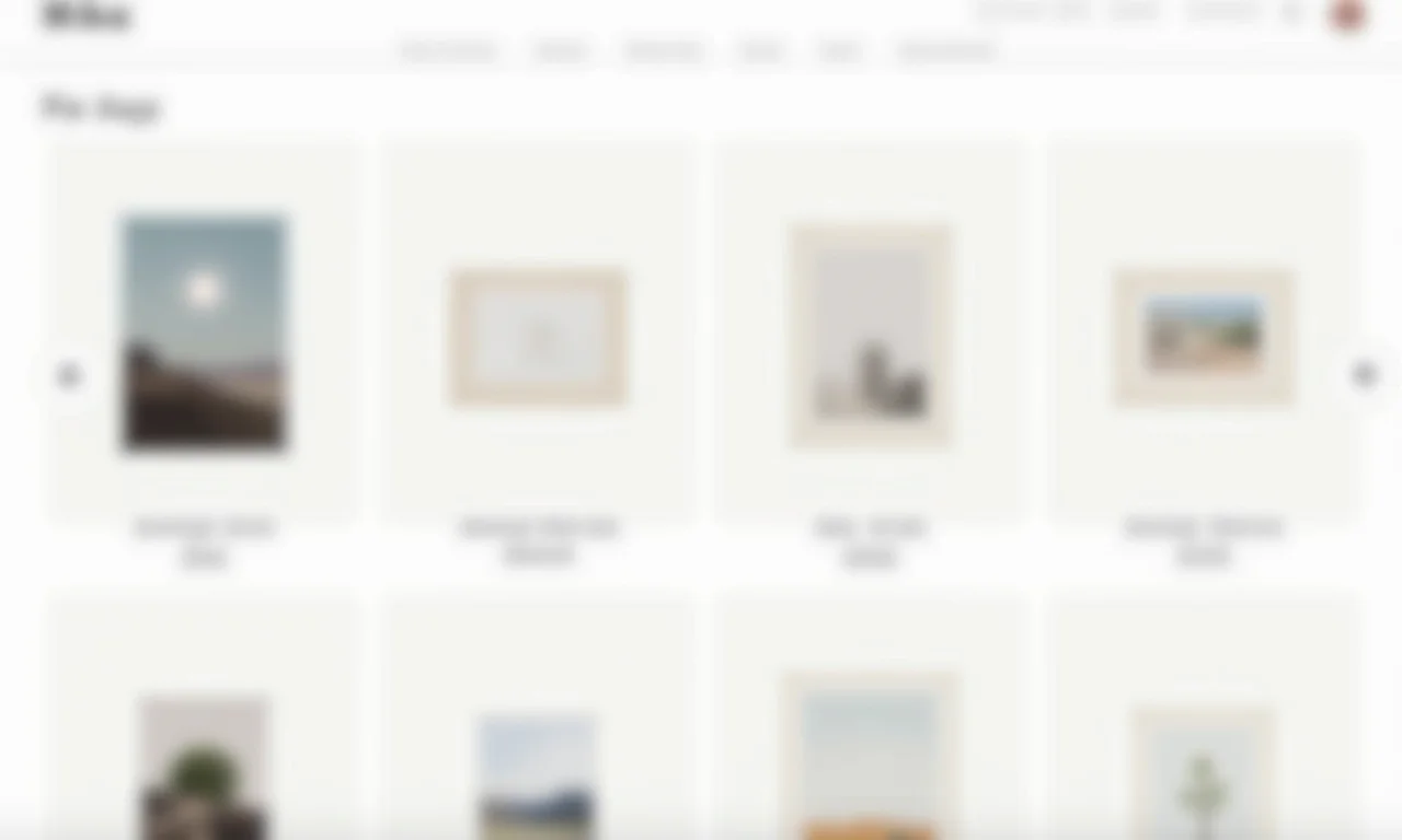 Loja online com uma coleção de quadros minimalistas incríveis.