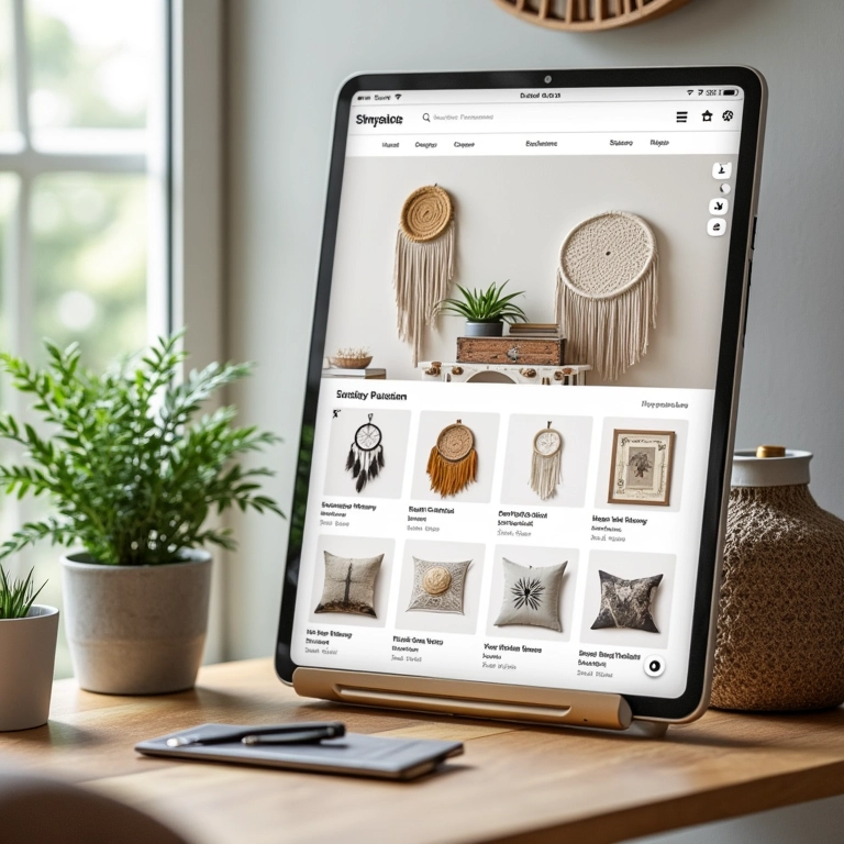 Loja online de itens de decoração boho.