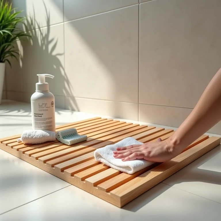 Manutenção do tapete de madeira no box