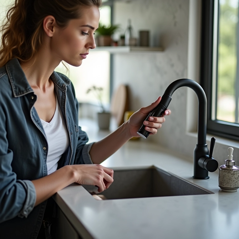 Manutenção preventiva da torneira preta matte.