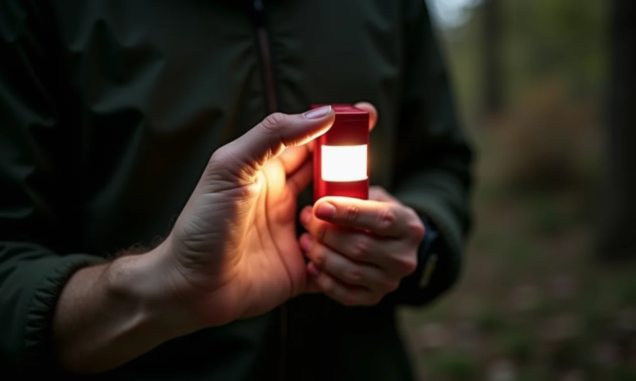 Mão ligando facilmente luz de emergência, destacando praticidade e conforto.
