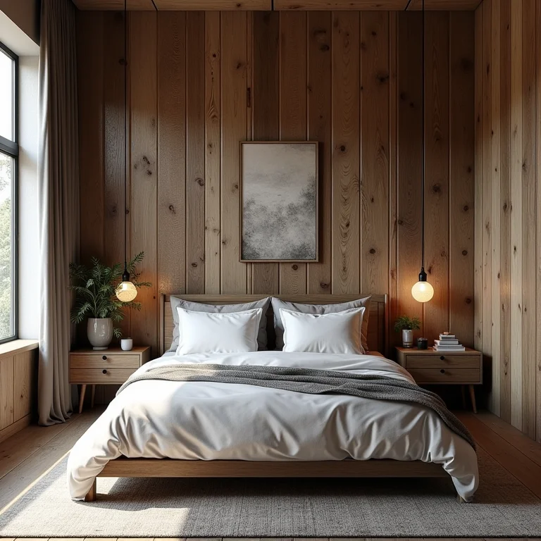 Materiais e acabamentos incompatíveis em quarto rústico