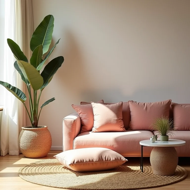 Materiais sintéticos e sem textura na decoração boho chic.