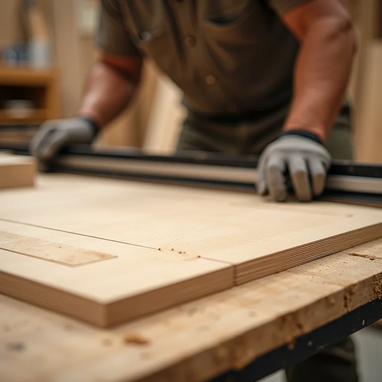 MDF sendo moldado para armários personalizados.