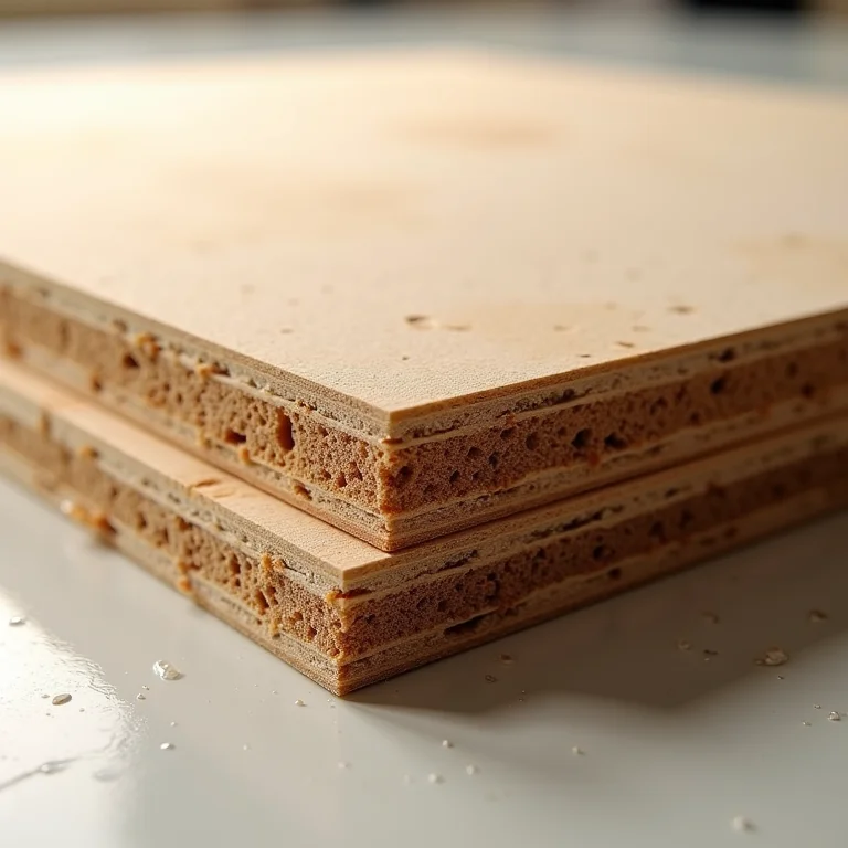 MDP danificado após exposição à umidade.