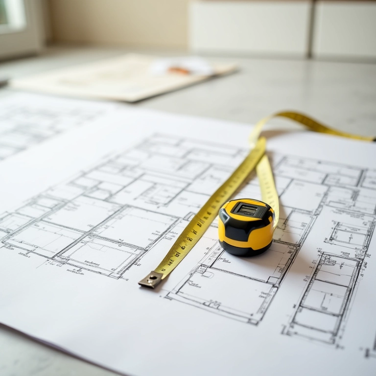 Medidas e layout da cozinha planejada.