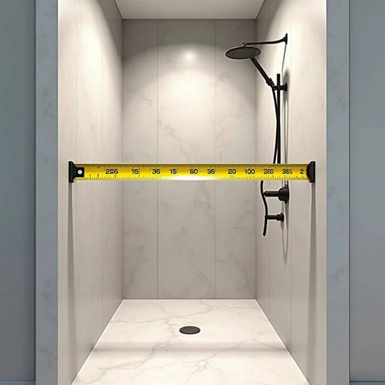 Medindo a abertura do box do banheiro