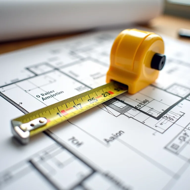 Medindo um espaço com planta baixa para otimizar o design de interiores.