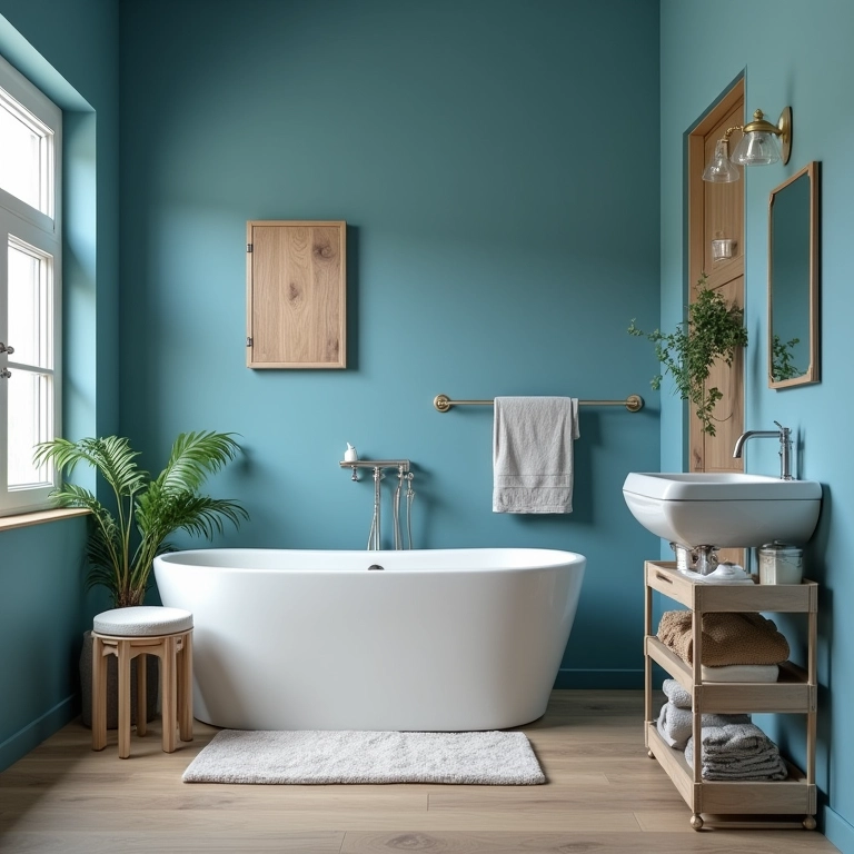 banheiro-azul-e-madeira