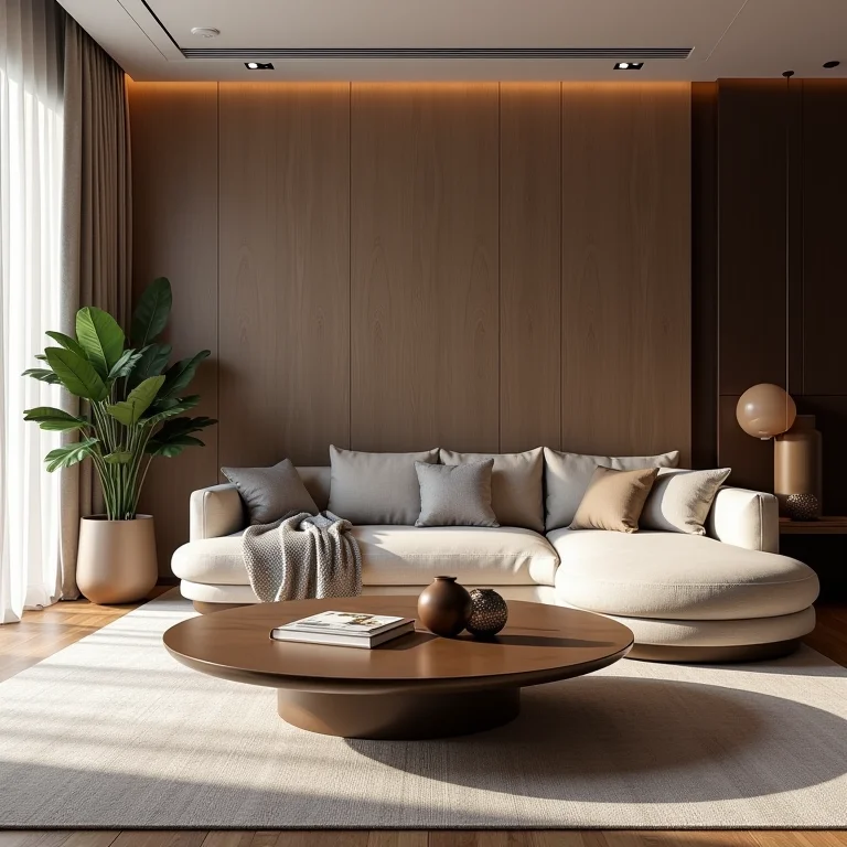 Mesa de centro oval como opção sofisticada