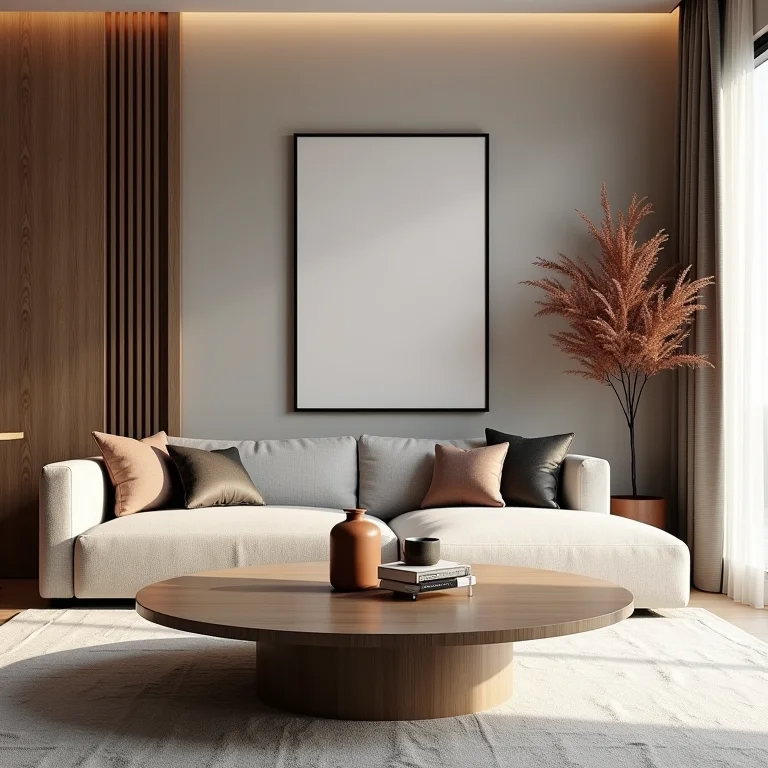 Mesa de centro redonda com elegância e movimento