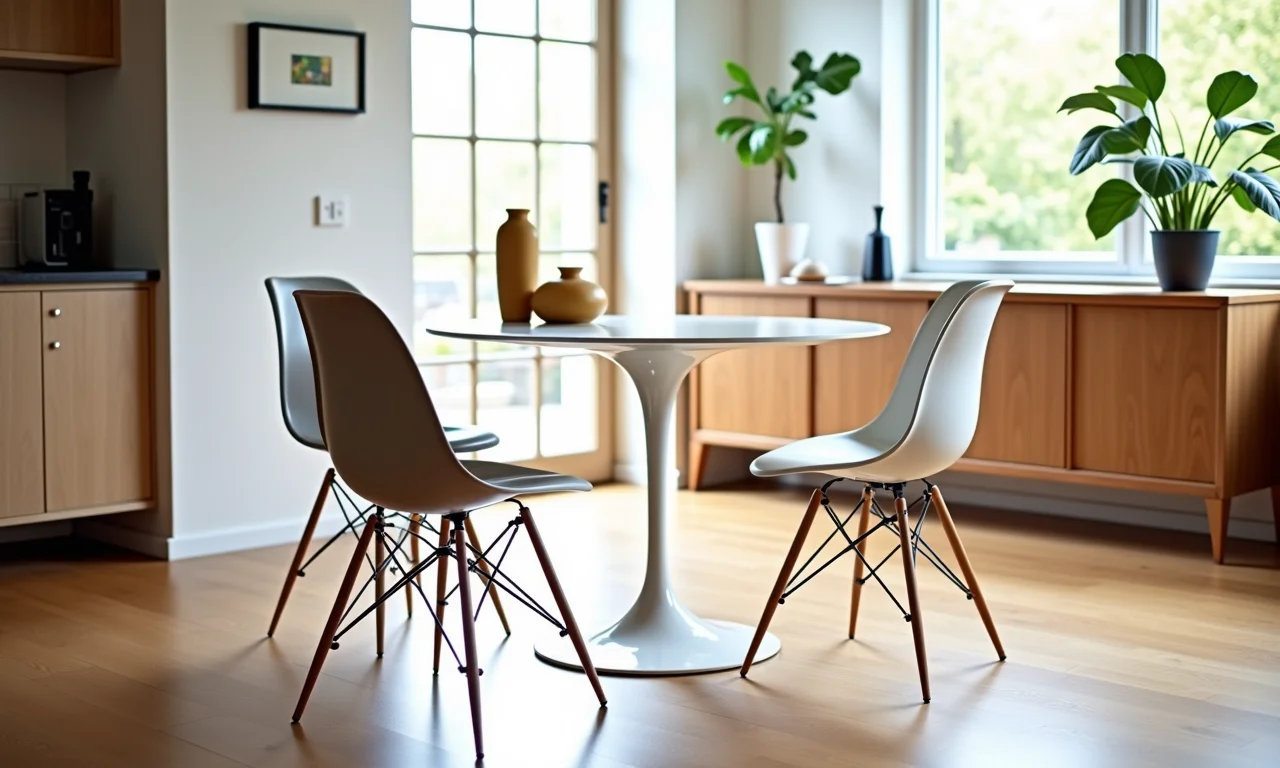Mesa Saarinen Tulipa da FG Home com cadeiras Eames.