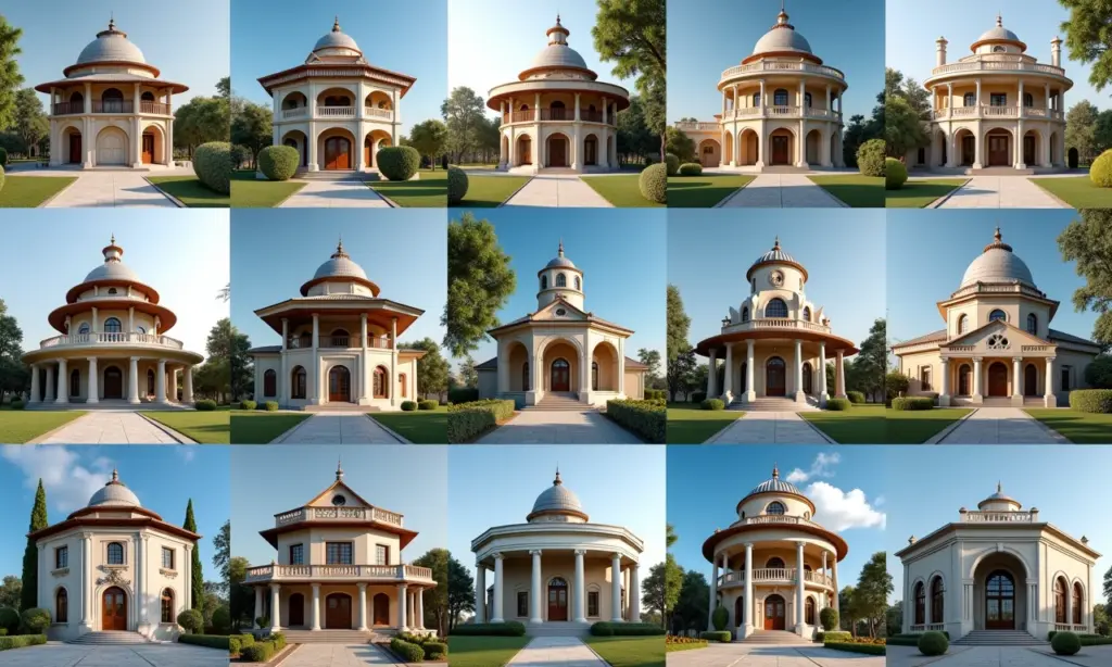 Estilos de arquitetura: O guia rápido para entender todos Montagem de diversos estilos arquitetônicos, do clássico ao contemporâneo.