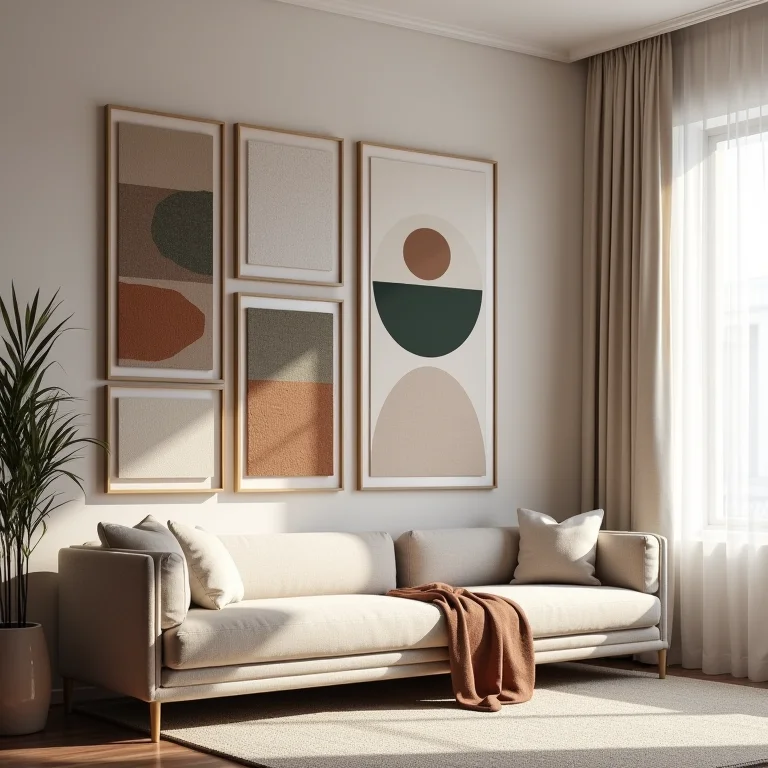 Mood board com amostras de tecidos e paletas de cores para definir o estilo decorativo.