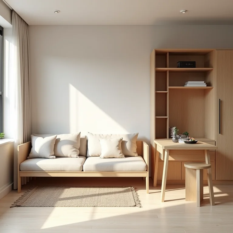 Móveis multifuncionais para otimizar espaços pequenos.