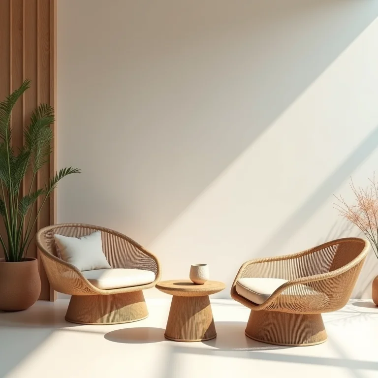 Móveis sustentáveis e naturais para uma casa ecologicamente consciente.