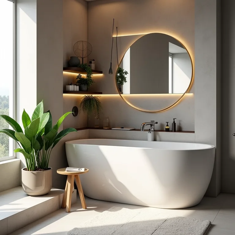 Nicho de canto otimizando espaço em banheiro pequeno