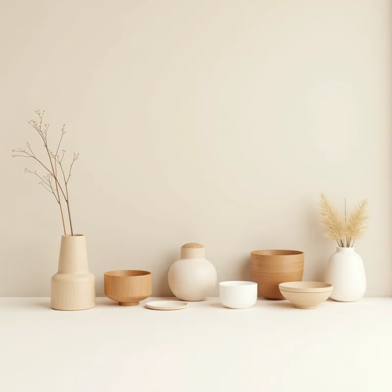 Objetos de decoração minimalistas.