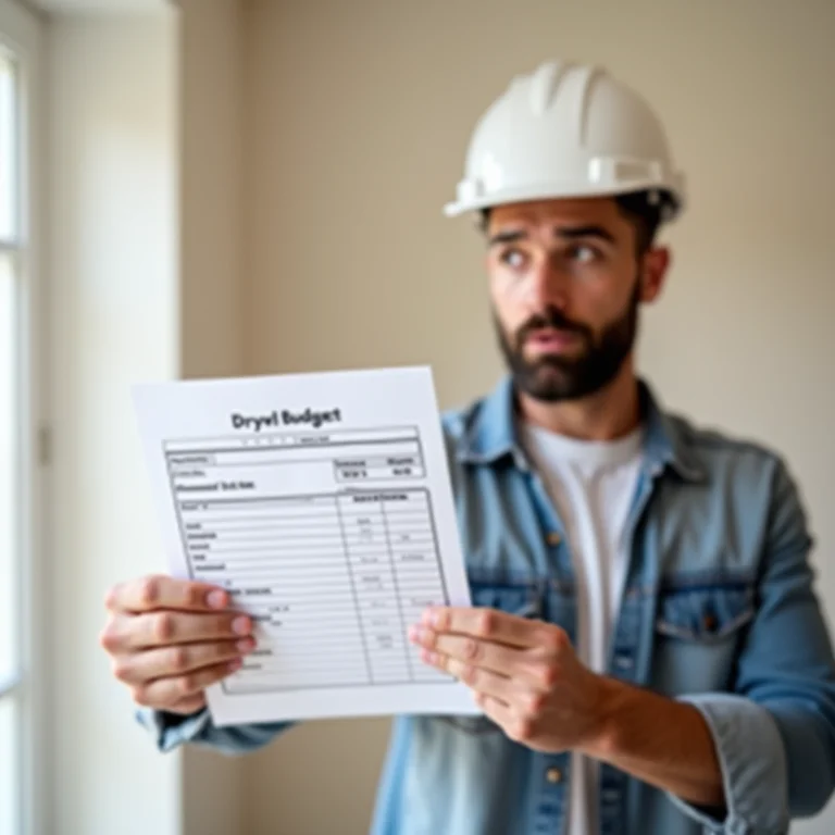 Orçamento de drywall com custo elevado.