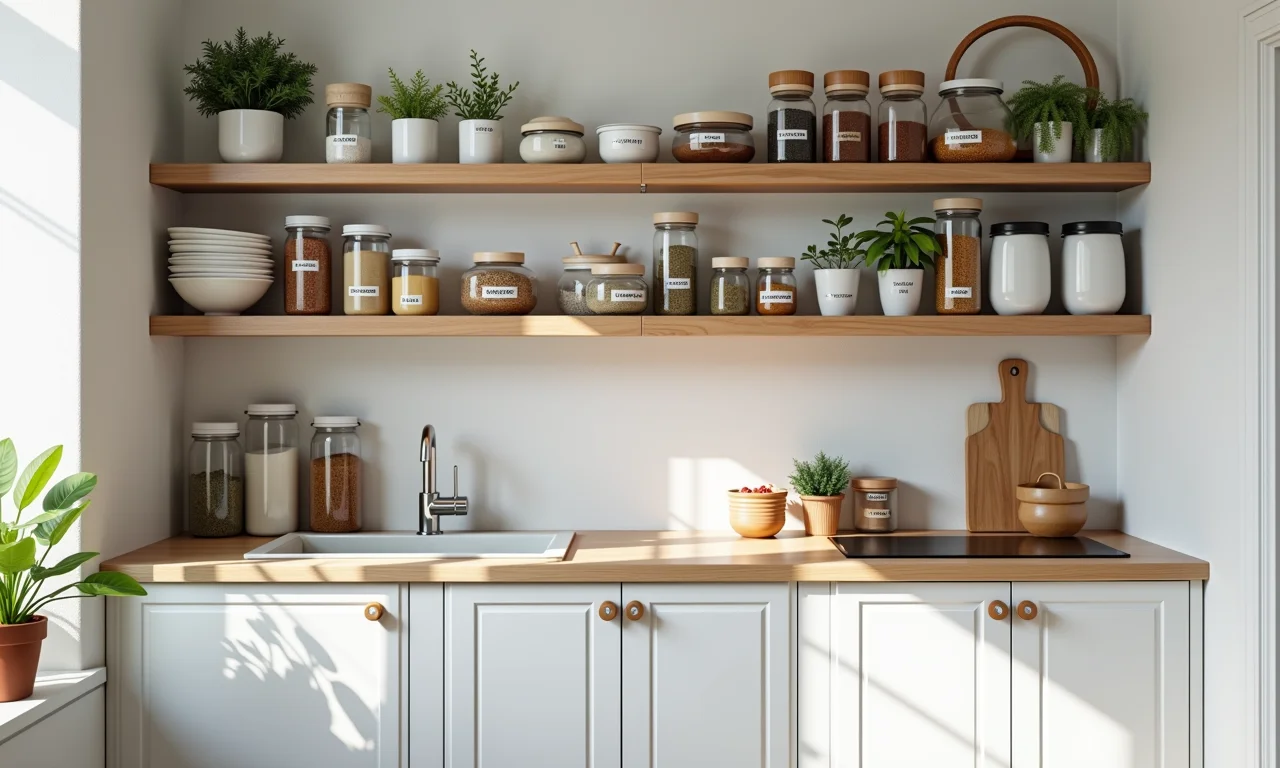 Organização em cozinha planejada pequena.