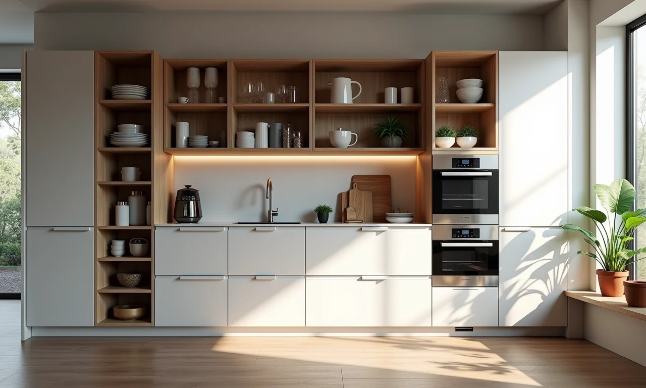 Otimização de espaço em cozinha planejada pequena.