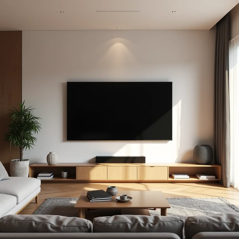 Painel de TV em altura inadequada causando desconforto