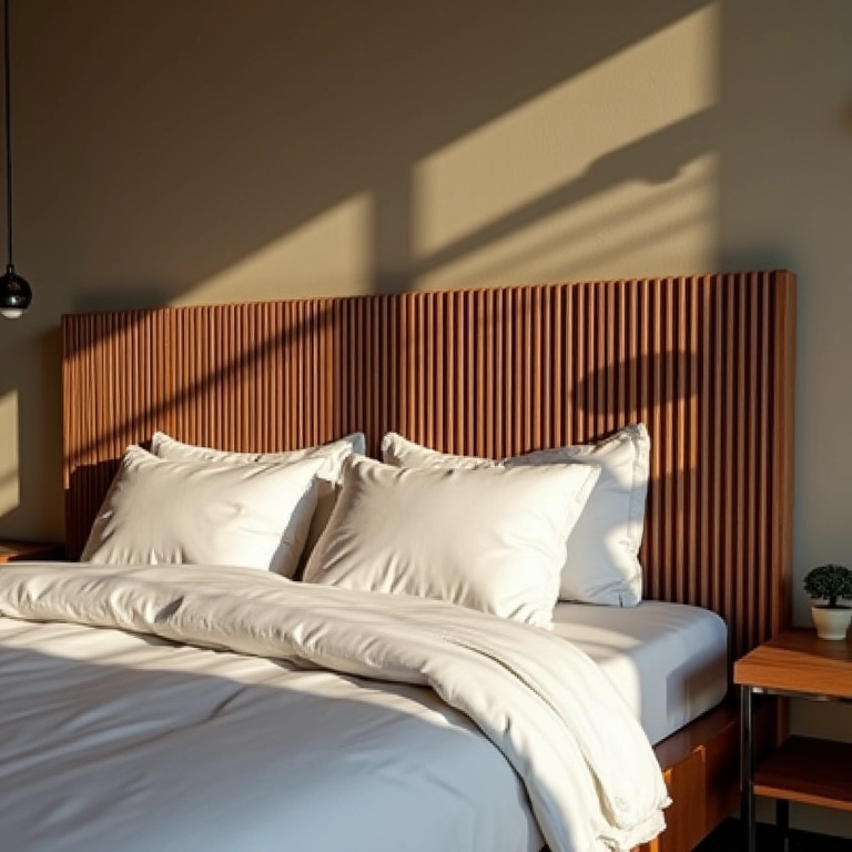 Painel ripado no quarto com estilo e relaxamento.