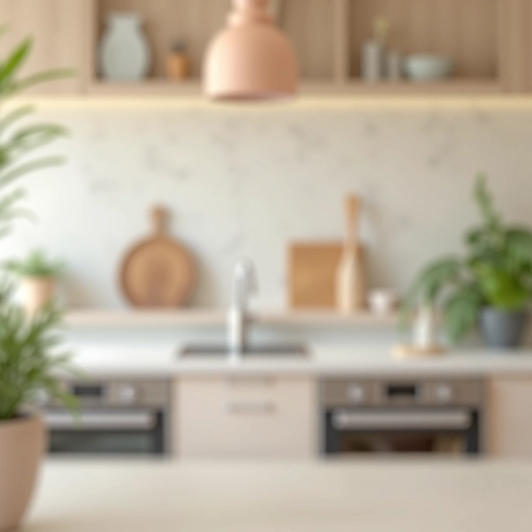 Paleta de cores para cozinha pequena minimalista.