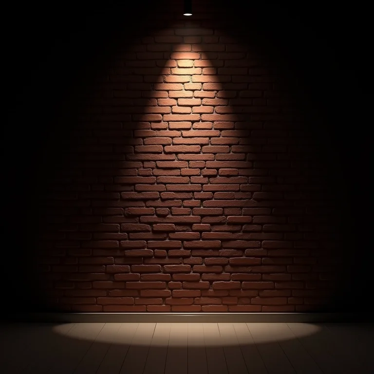 Papel de parede de tijolinho em ambiente com iluminação inadequada.