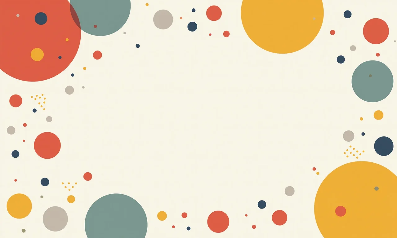 Papel de parede geométrico divertido com círculos e bolinhas.