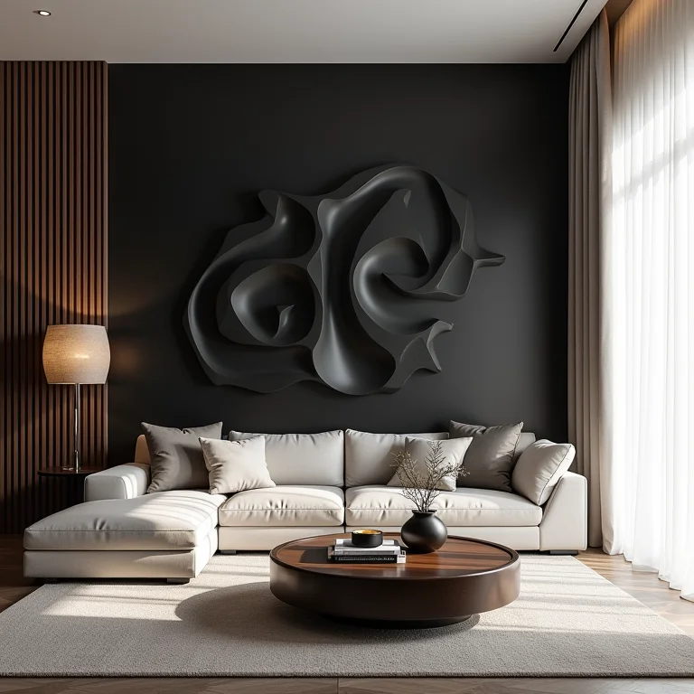 Parede de destaque com revestimento 3D