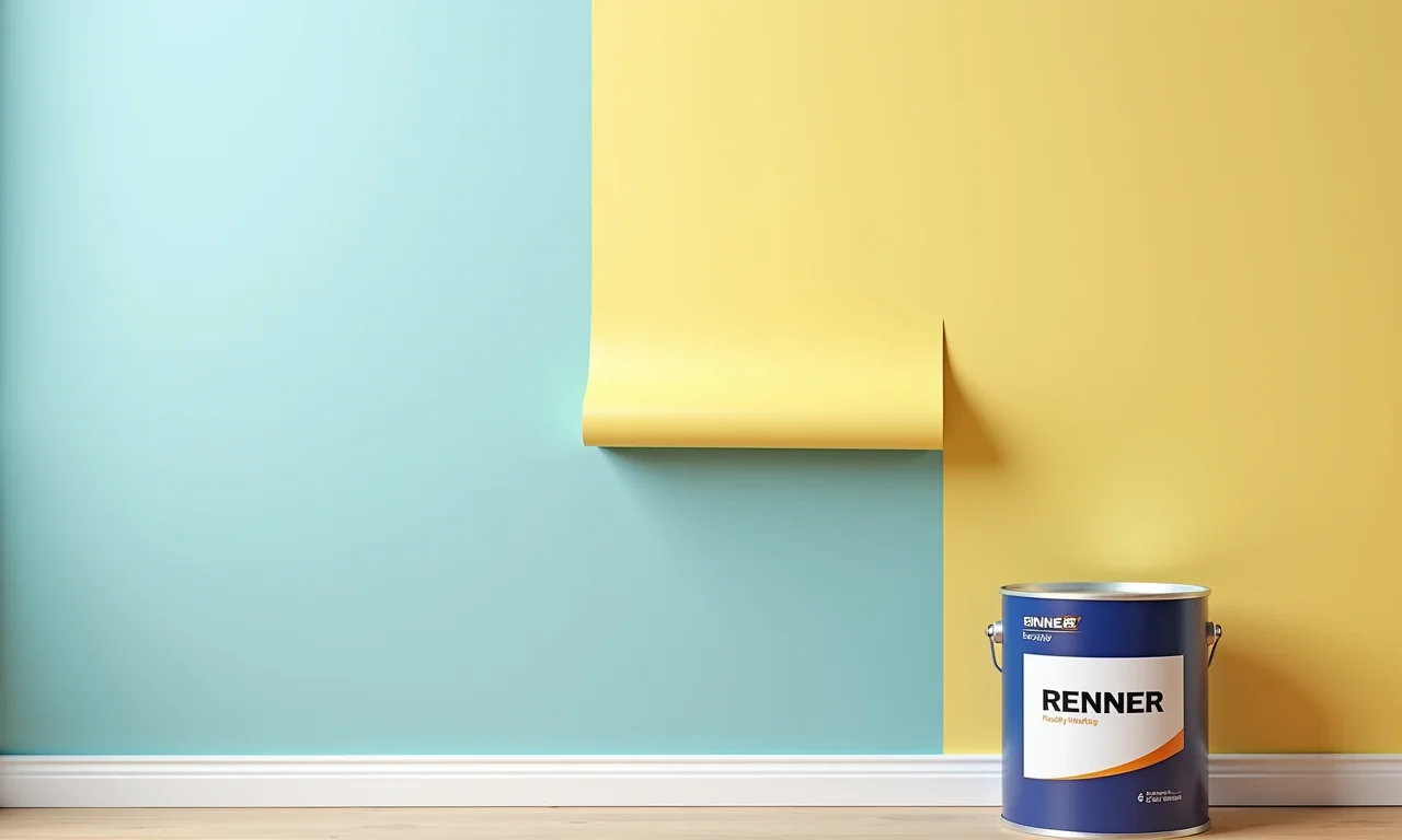 Parede pintada com tinta Renner, mostrando cobertura e durabilidade.