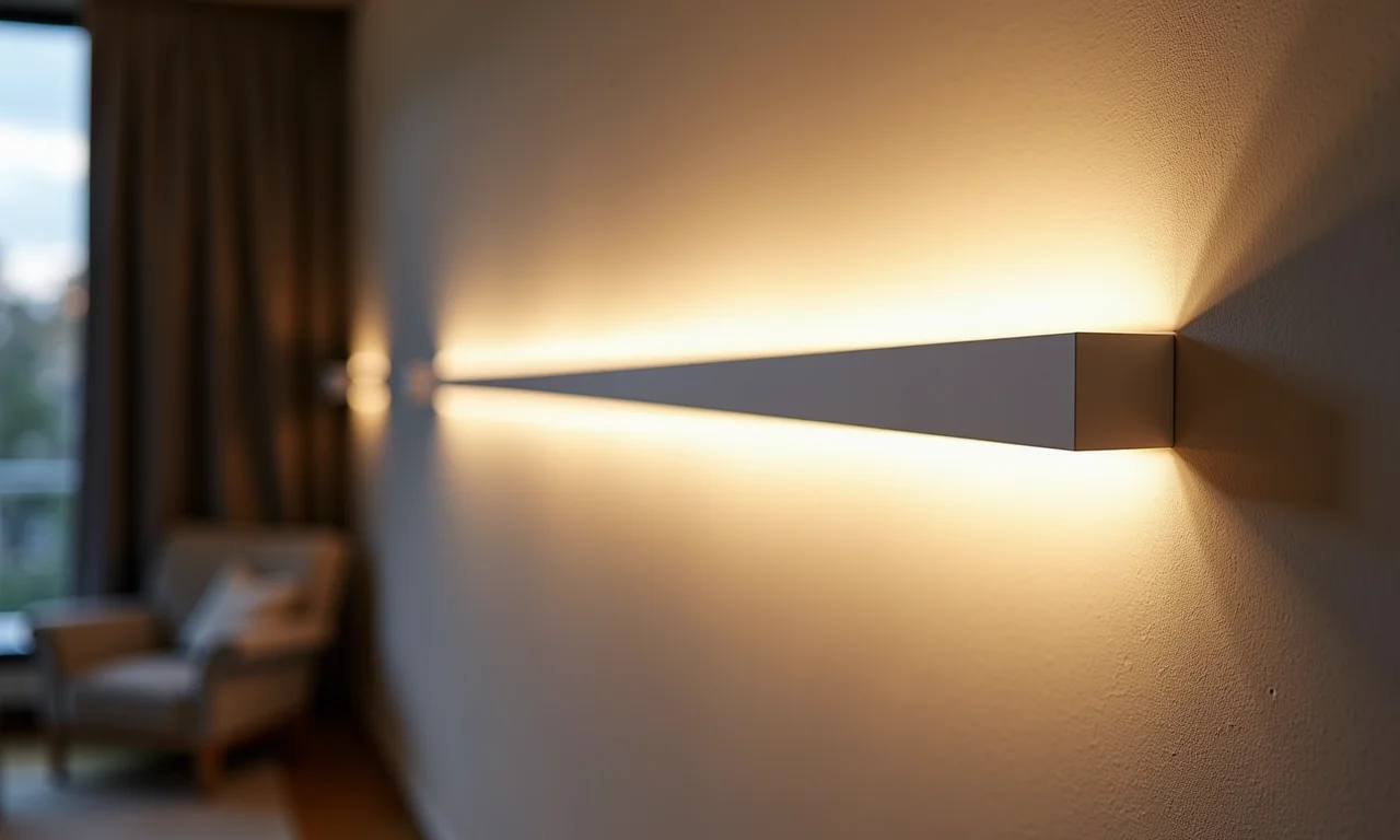 Perfil de LED da Stella integrado na parede de uma sala de estar.