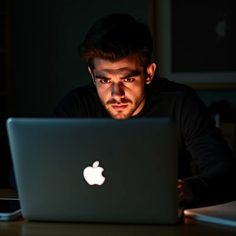 Pessoa trabalhando em espaço mal iluminado e desorganizado