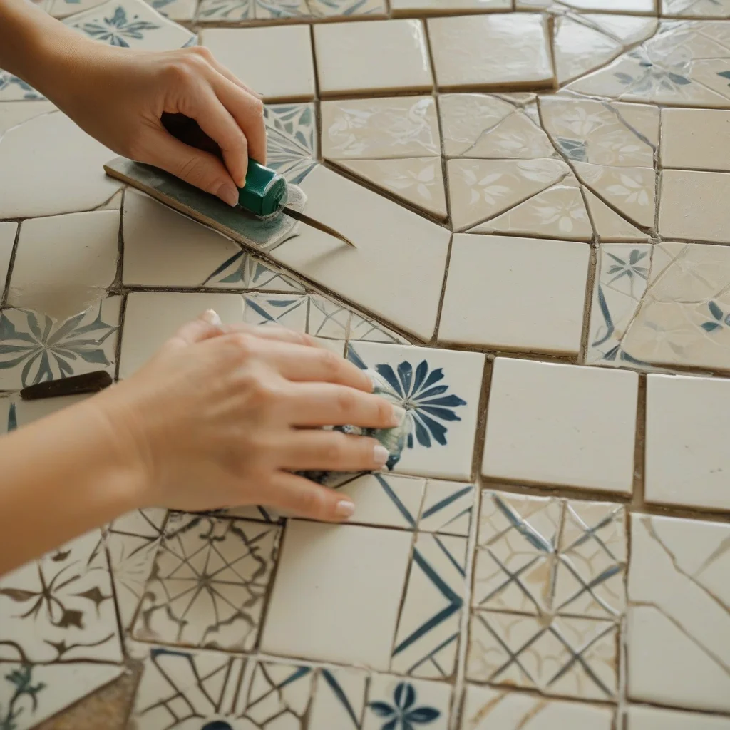 Pintando azulejos antigos com stencil