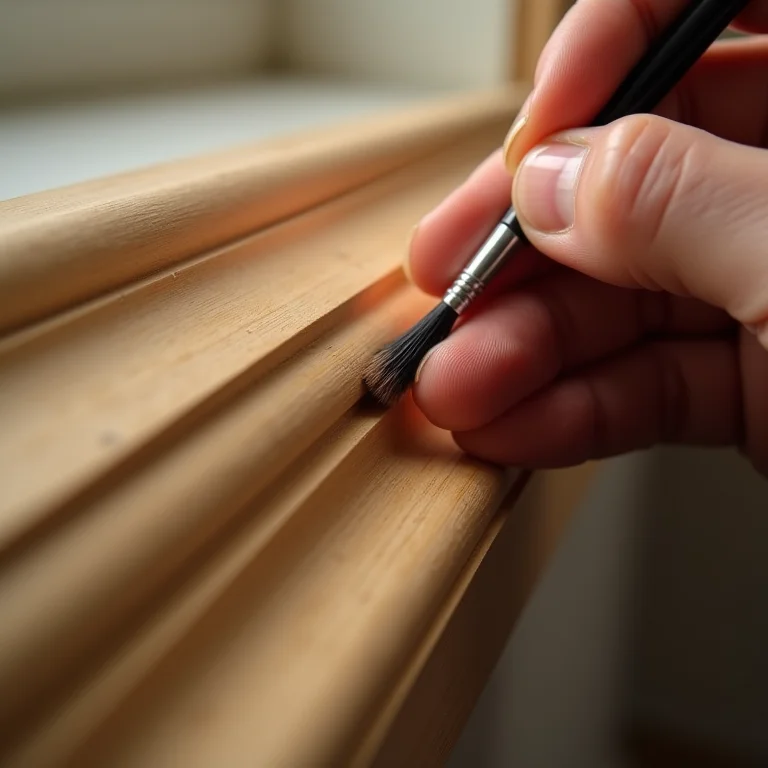 Pintura detalhada em moldura de madeira