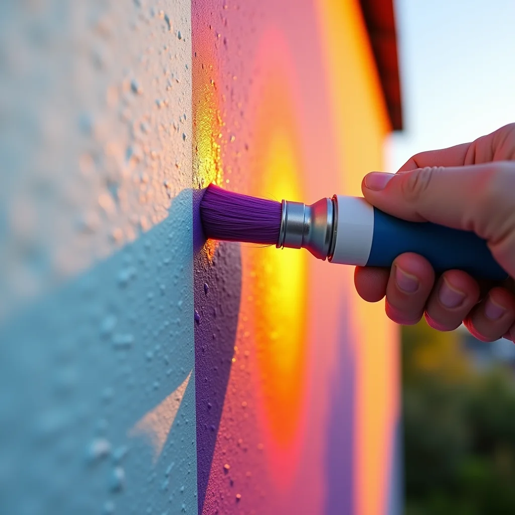 Pintura térmica sendo aplicada em parede externa.