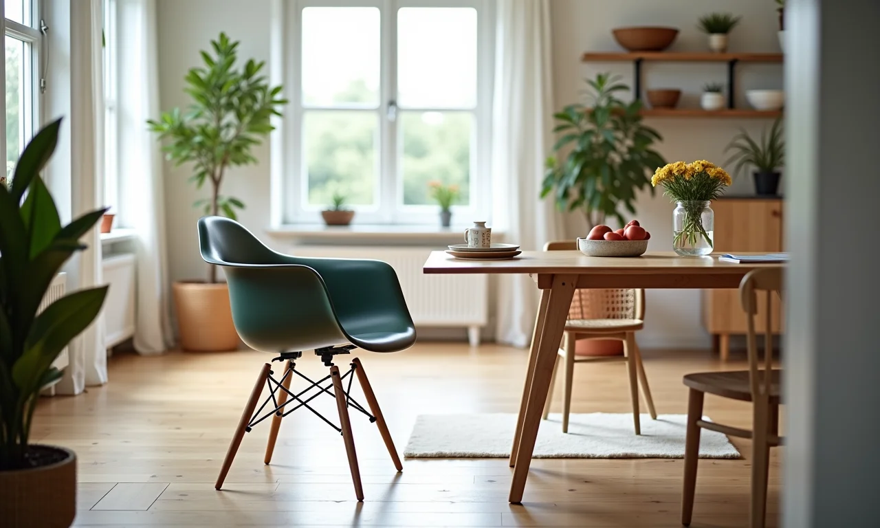 Praticidade e facilidade de limpeza da cadeira Eames.