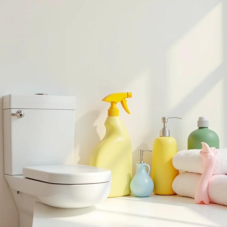 Produtos de higiene ao alcance das crianças em banheiro infantil